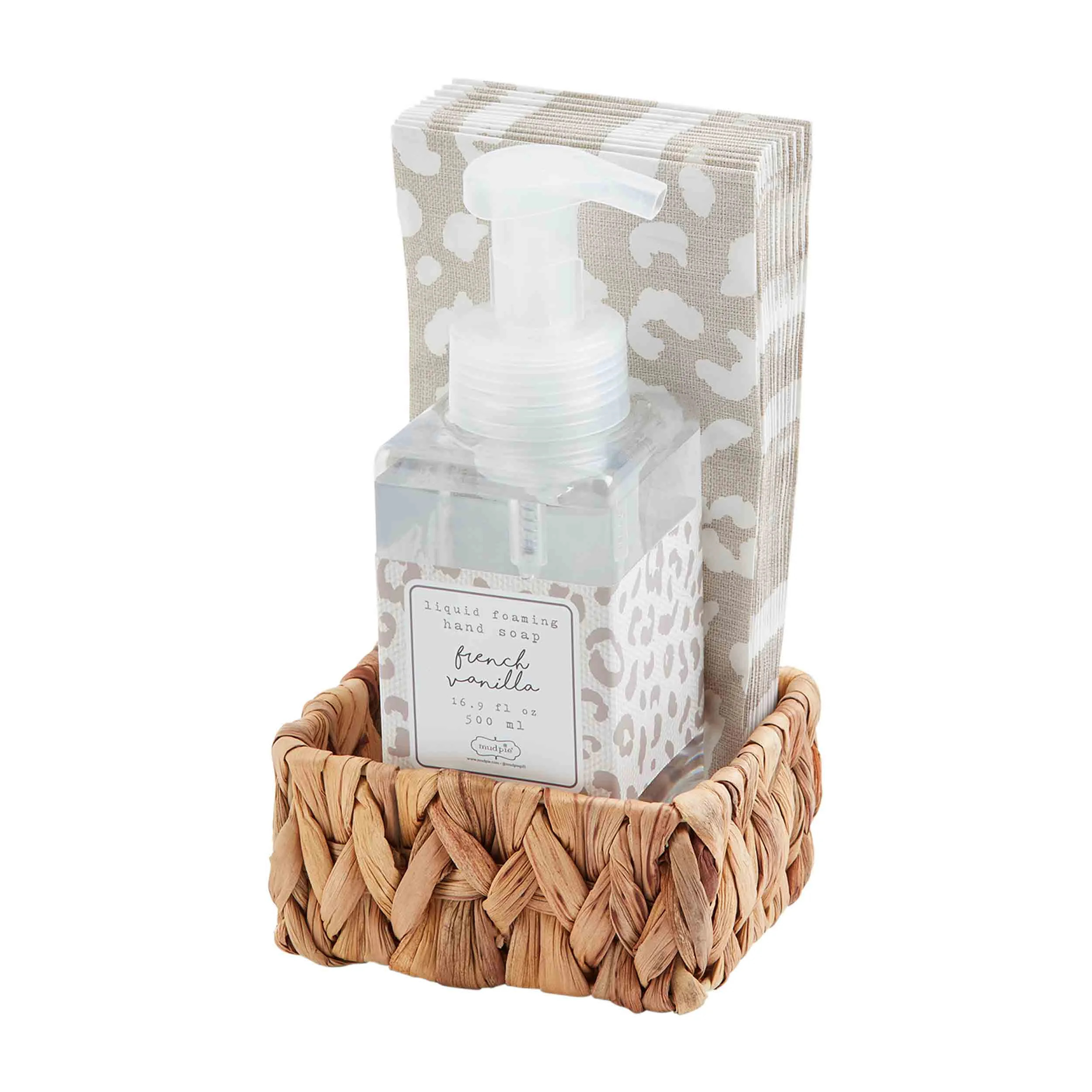 Leopard Soap and Guest Towel Basket Set | Mud Pie | Mud Pie (US)