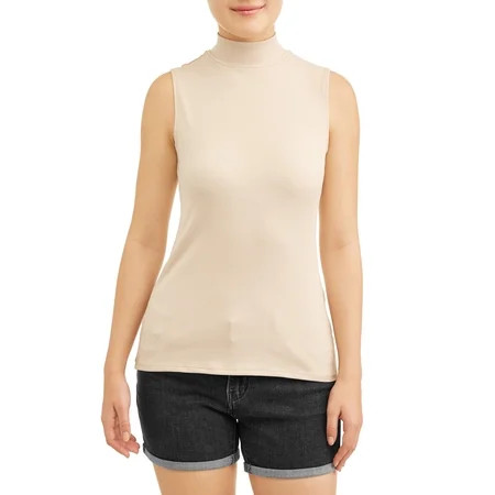 No Boundaries Juniors' Sleeveless Mockneck Shirt | Walmart (US)
