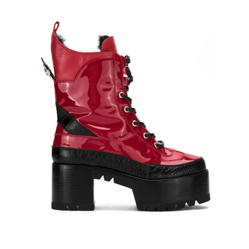 Andrea Bogosian Bota plataforma envernizada - Vermelho | FarFetch BR