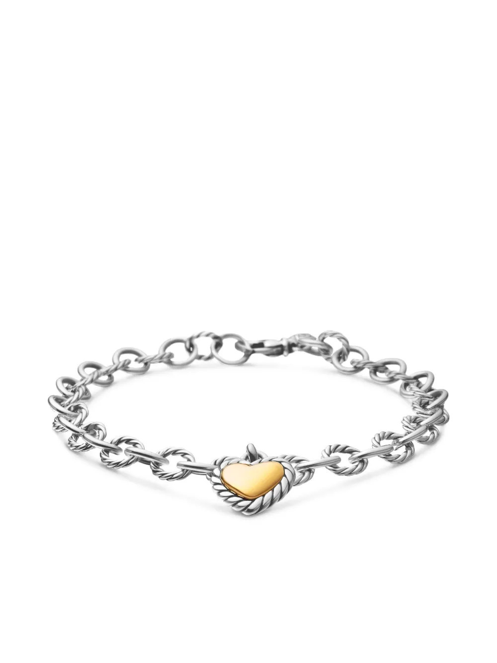David Yurman 18kt yellow gold and sterling silver Cable Collectibles Cookie Classic Heart bracelet (4.5mm) | Farfetch Global