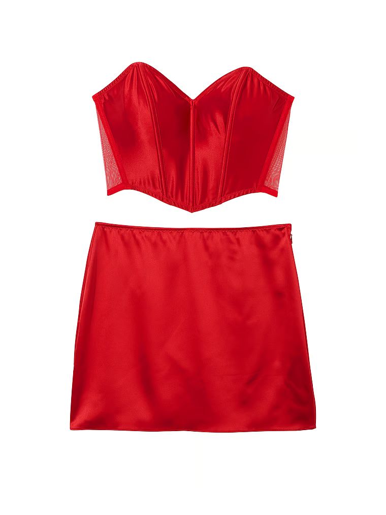 Cheeky Heart Bustier Open-Back Mini Skirt Set | Victoria's Secret (US / CA )