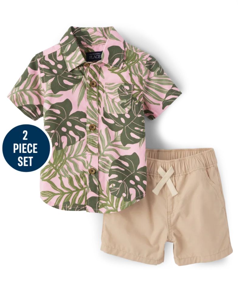 Baby Boys Matching Family Tropical Poplin Outfit Set - rose pottery | The Children's Place