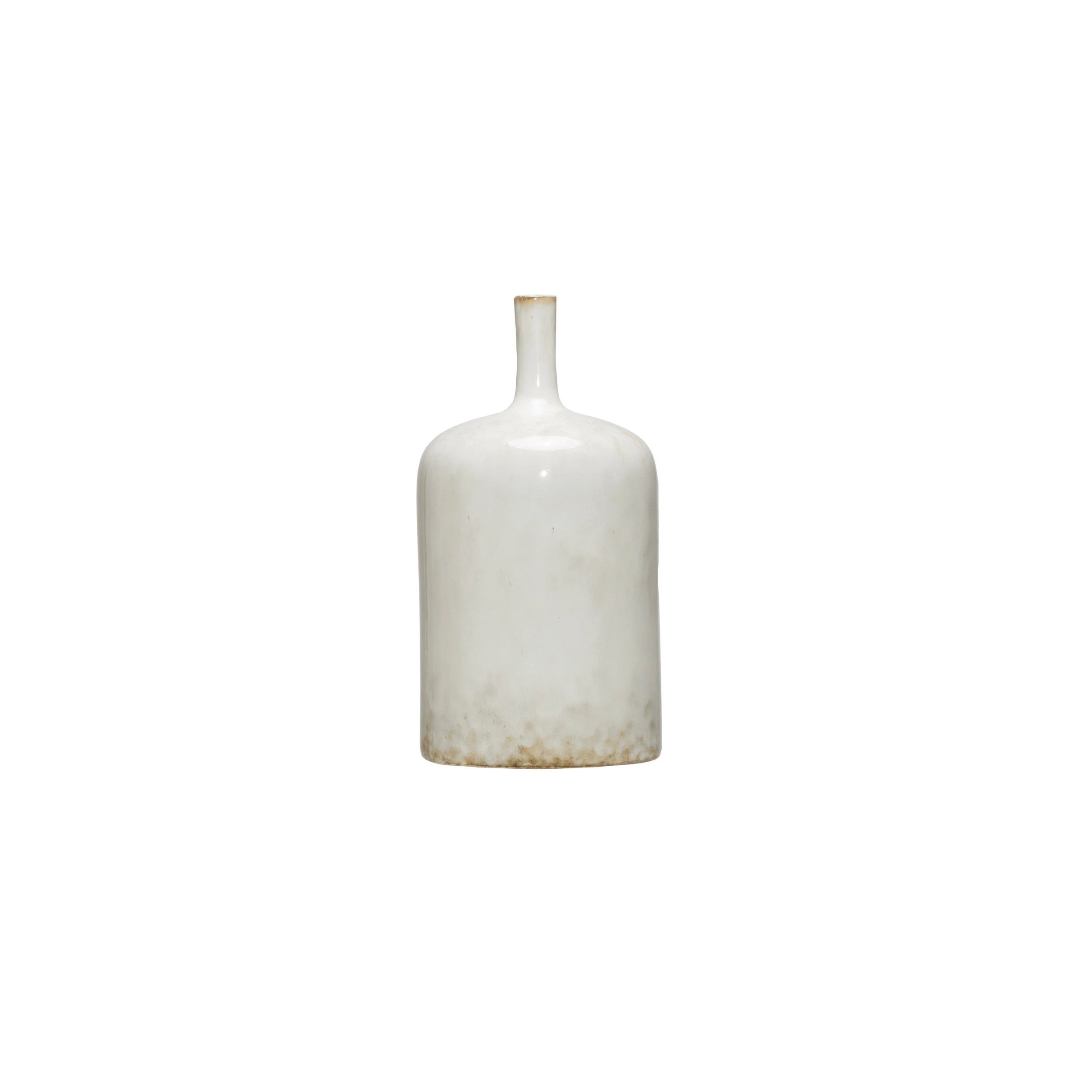 White Reactive Glaze Stoneware Vase | Burke Decor