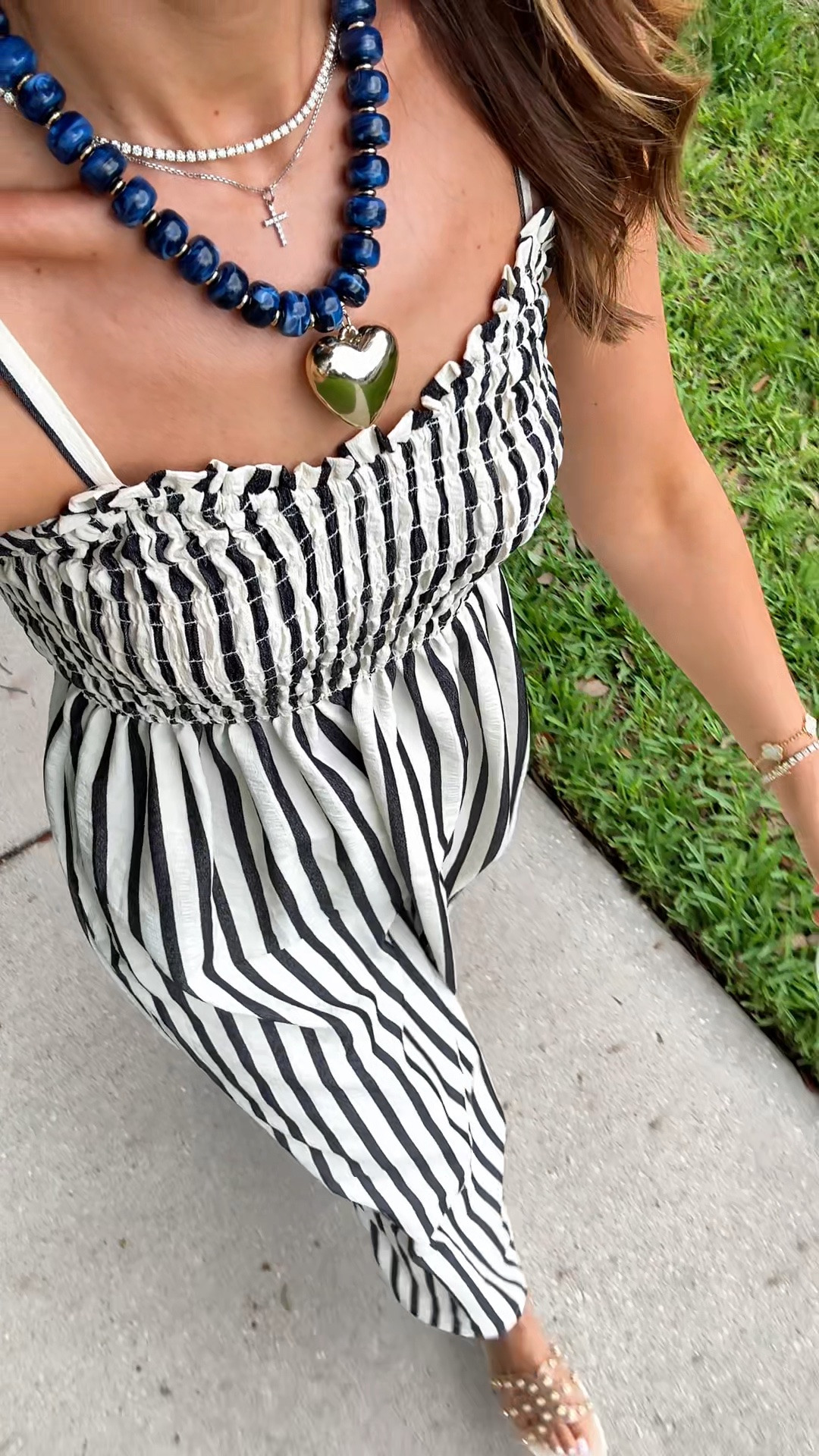 The prettiest Amazon striped dress for the 4th of July! Wearing XS. Memorial day weekend. Barbecue outfit. Summer outfit. Summer dress. Vacation dress. Vacation outfit. Swimsuit coverup. Amazon heart necklace. Pearl Kelly slides are whole sizes only - I’m a 6.5 and did a 7.

#LTKootd #LTKTravel #LTKSwim