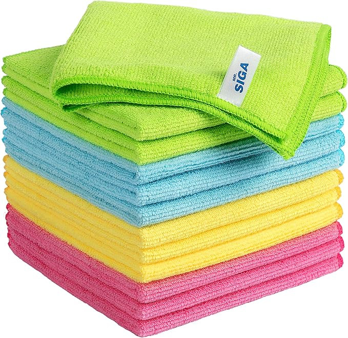 MR.SIGA Microfiber Cleaning Cloth,Pack of 12,Size:12.6" x 12.6" | Amazon (US)