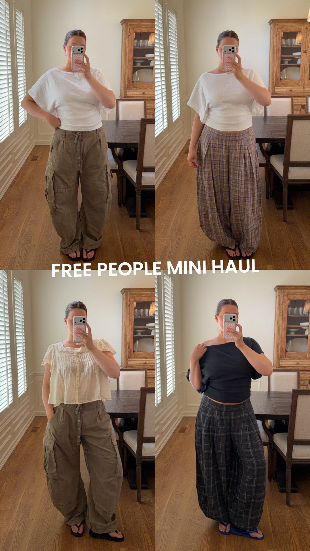 Large in cargo pants, medium in tops and plaid balloon pants I love these for summer super lightweight! Tees are like a true cotton but I love these boat neck wide neck it’s super chic with the tighter waist.

#bresheppard #freepeople #flipflops #havaianas #summerstyle #fallstyle #momstyle

#LTKootd #LTKgrwm