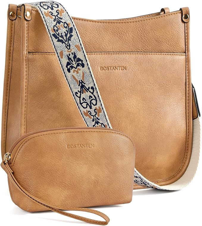 BOSTANTEN Crossbody Bags for Women 2PCS Vegan Leather Hobo Purses Wallet Set Shoulder Handbags Wi... | Amazon (US)