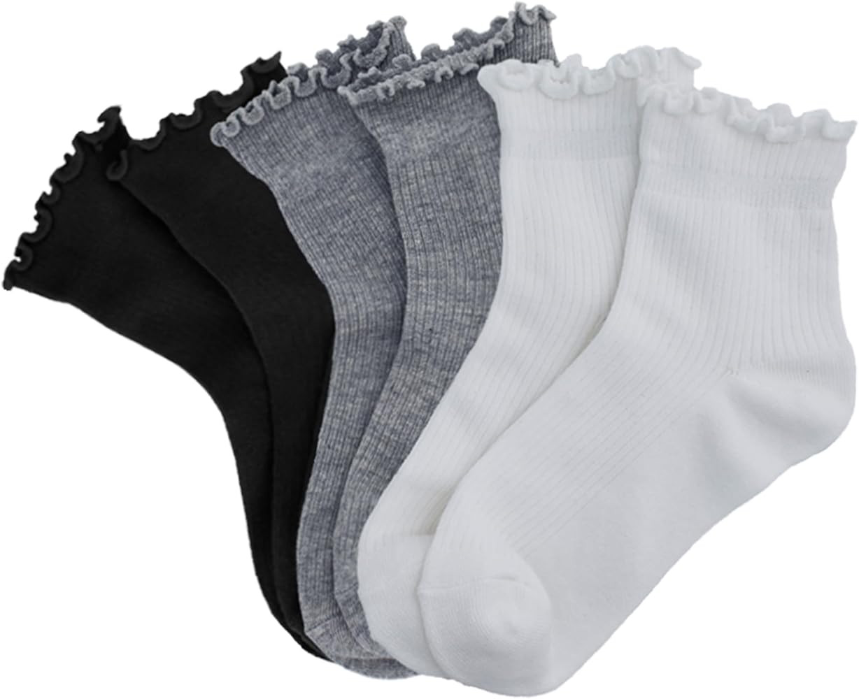 SSF&TUYS Ruffle Socks for Women \u2013 Soft Cotton Frilly Ankle Socks, Cute, Breathable & Comfy, ... | Amazon (US)