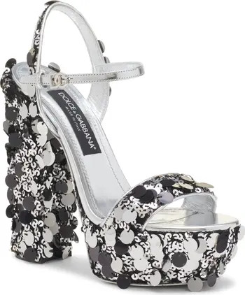 Sequin Block Heel Platform Sandal (Women) | Nordstrom