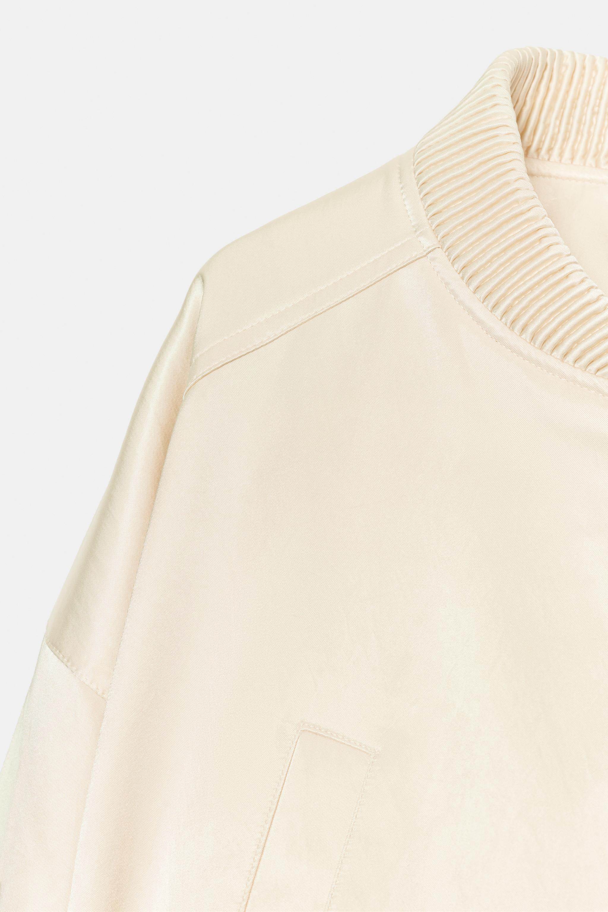 CROPPED SATIN BOMBER JACKET | Zara US