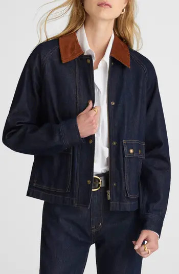 Corduroy Collar Denim Barn Jacket | Nordstrom