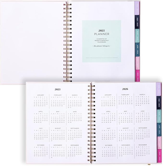 2025 Eccolo Large Spiral Agenda Planner, Hardcover, Weekly & Monthly Pages, 12 Month, Art + Quote... | Amazon (US)