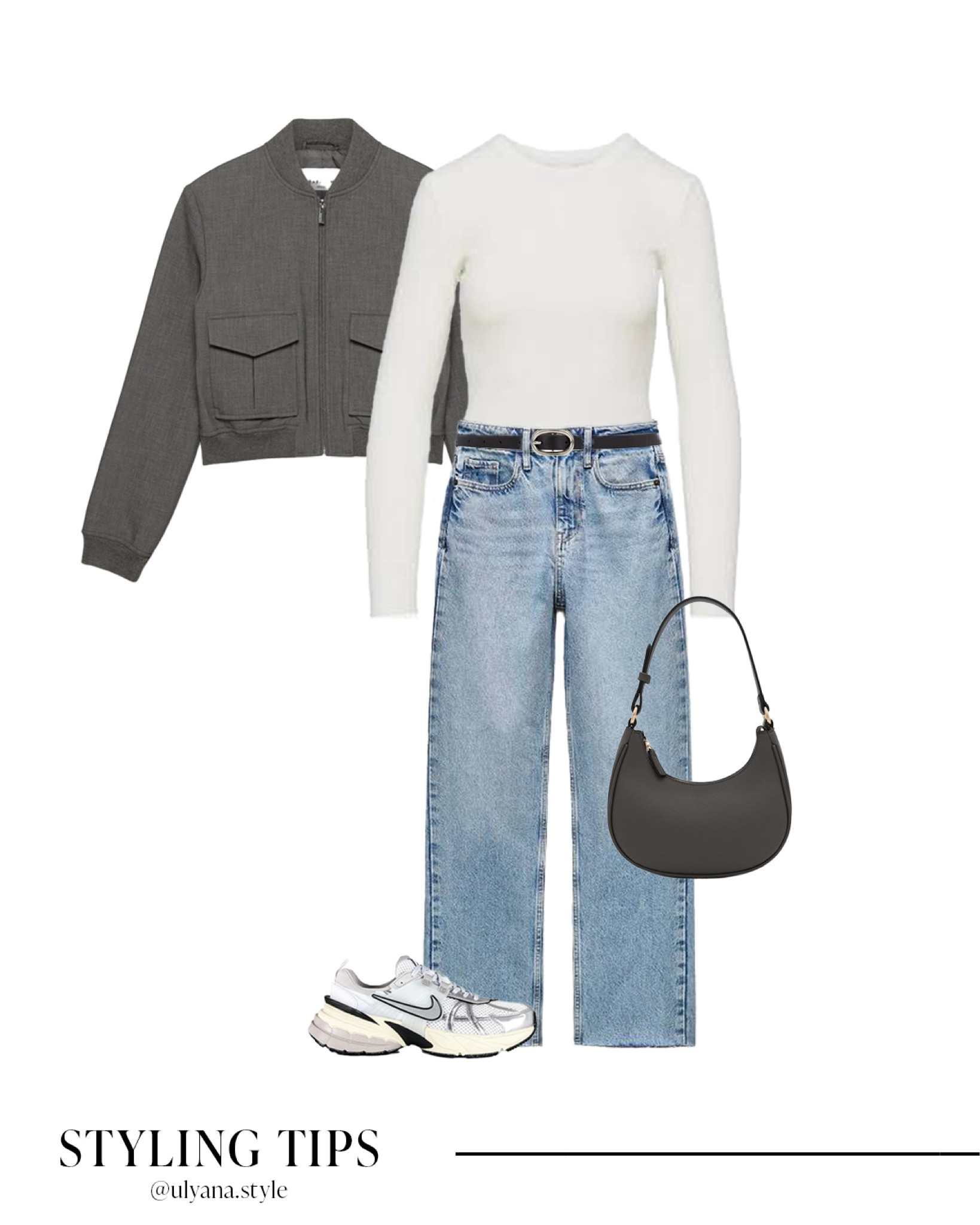 A gray bomber jacket paired with a long sleeve top, straight leg jean, and sneakers makes a cute casual fall outfit idea.
.
.
.
.
.
.

#LTKSeasonal #LTKHoliday #LTKU #LTKSaleAlert #LTKGiftGuide #LTKWorkwear #LTKTravel #LTKShoeCrush #LTKItBag

Fall outfits | fall jacket | bomber jacket outfit |  cropped jacket | grey jacket | short jacket | fall jeans outfits | jeans and sneakers | basic tops | casual tops | fall sneakers | cute sneakers | casual sneakers | lifestyle sneakers | fall bags | shoulder bag | casual fall outfits | everyday outfits | 

#LTKFindsUnder100 #LTKFindsUnder50 #LTKStyleTip