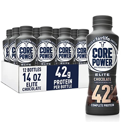 Core Power Elite High Protein Shake, Chocolate, 42g Bottle, 14oz, 12 Pack | Amazon (US)