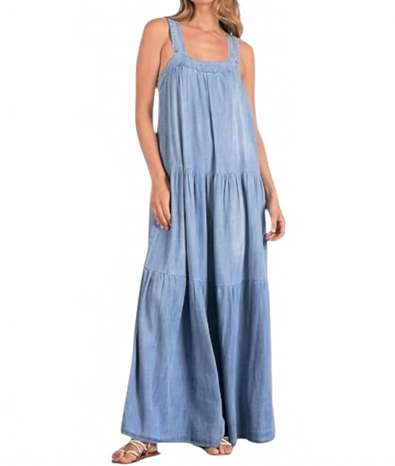Santa Fe Maxi Dress In Chambray | Shop Simon