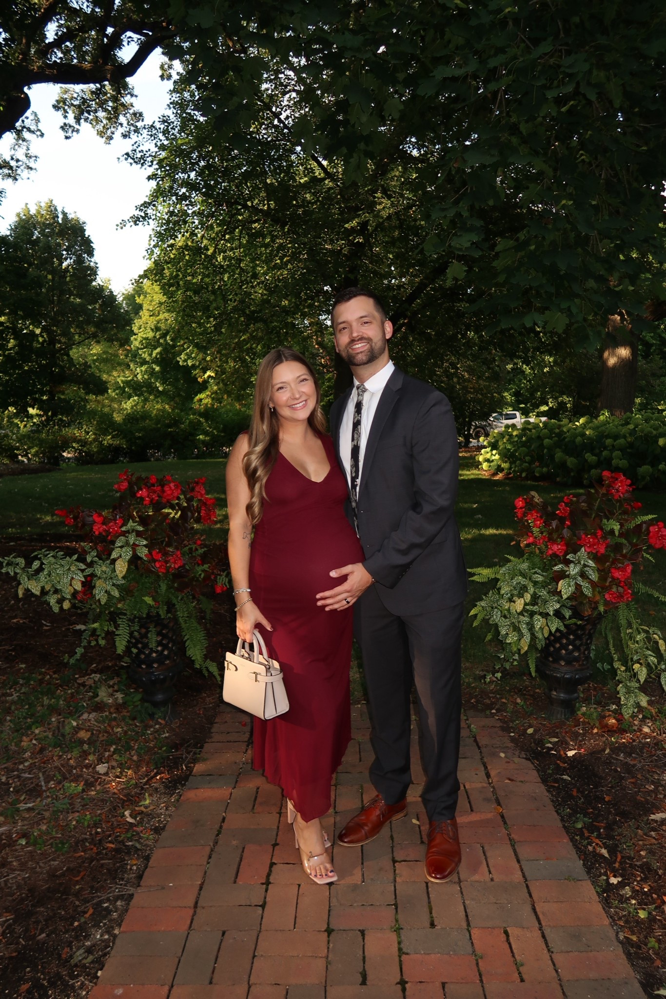 Wedding guest dress at 37 weeks pregnant! This dress is a size us 6 and has SO MUCH STRETCH! So comfy all night! 

Fall wedding guest dress, fall dress, bump friendly dress 

#LTKStyleTip #LTKBump #LTKFindsUnder100