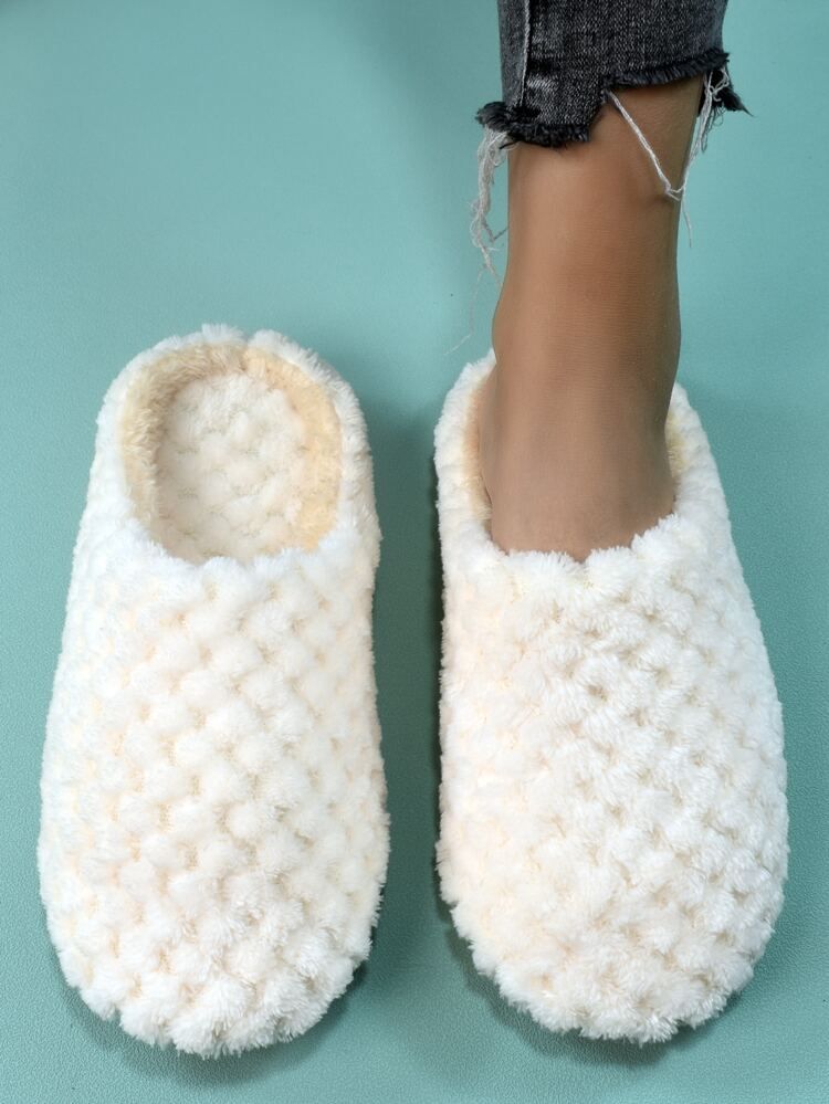 Minimalist Fuzzy Bedroom Slippers | SHEIN