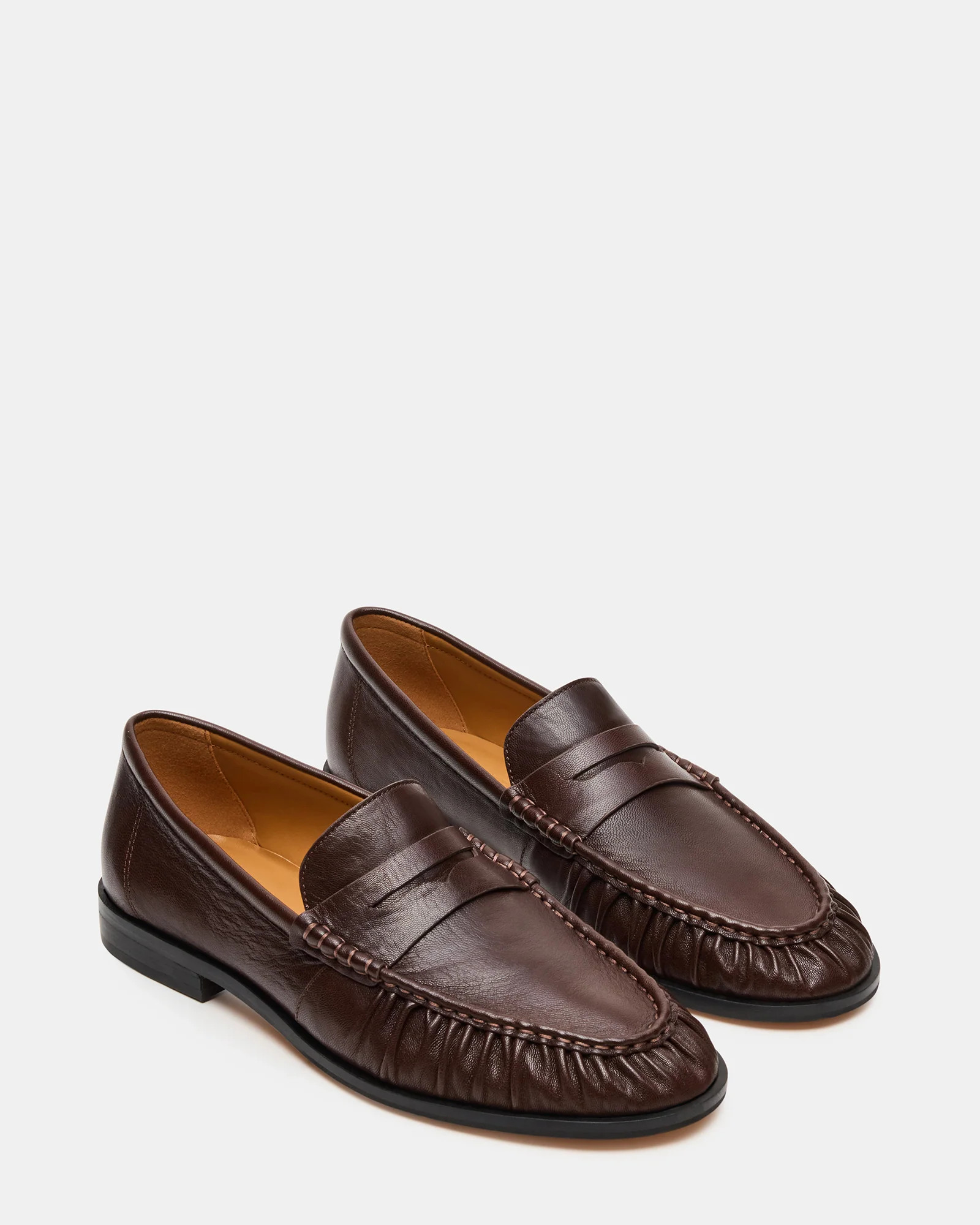 QUINCEY Brown Leather Slip-On Men's Loafer | Steve Madden (US)