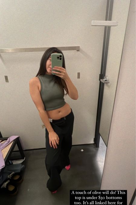Olive green flow! I love me a good olive green and sage ribbed crop top! It’s a solid crop and fits well too. It is form fitting and so cozy too. I linked it down below alongside my soft and flowy Smoothez Bra too. 

#LTKU #LTKunder50 #LTKsalealert