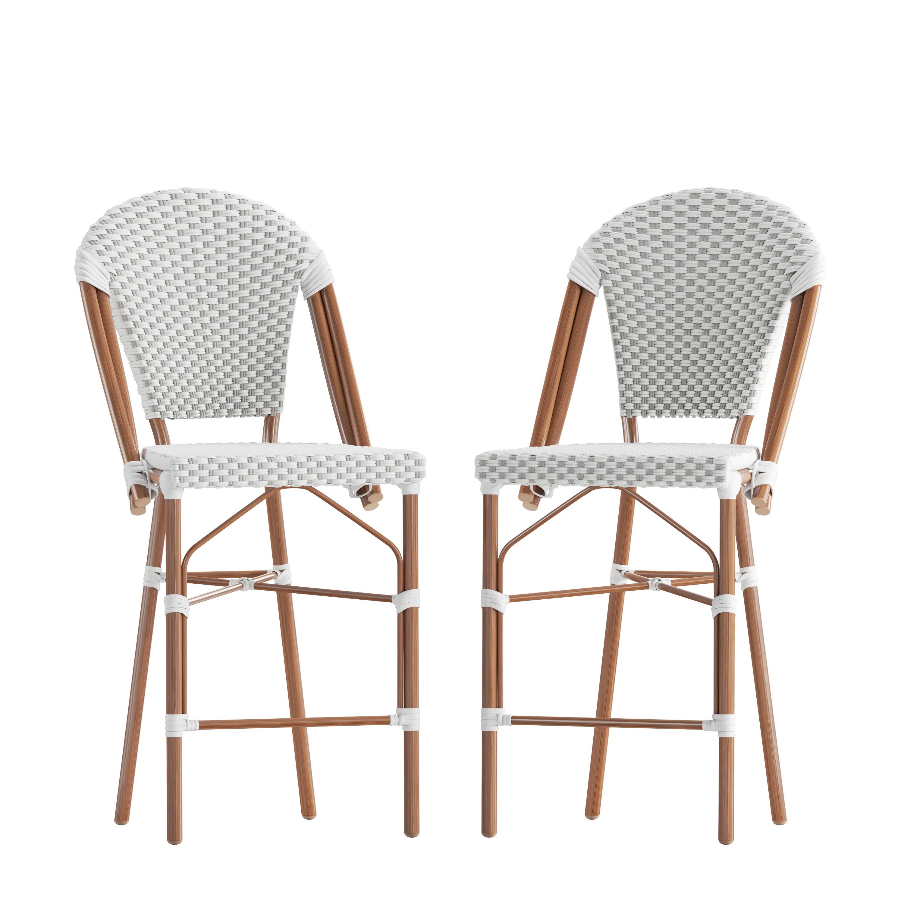 Indoor/Outdoor All-Weather Commercial Paris Chairs with Bamboo Print Frame (Set of 2) | Wayfair Professional