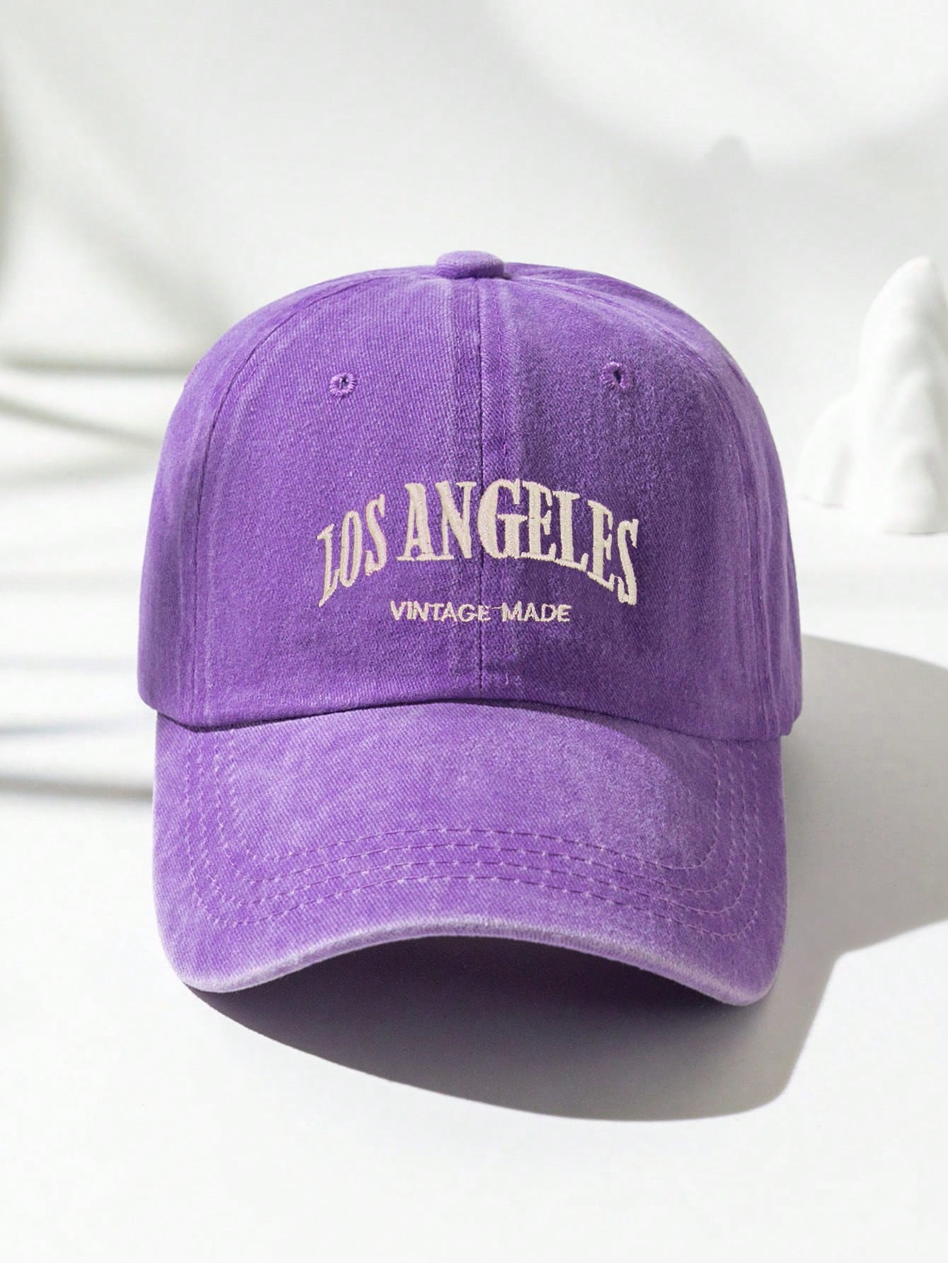 1pc Unisex Purple Y2k Style Los Angeles Embroidery Washed Baseball Cap Hat, Perfect For Sports, S... | SHEIN