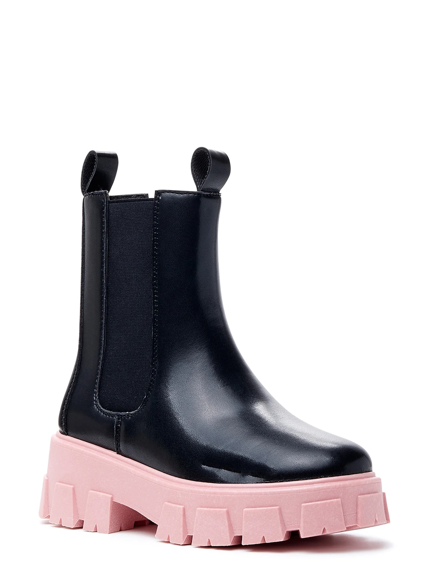 Scoop Women's Contrast Lug Sole Chelsea Boots - Walmart.com | Walmart (US)