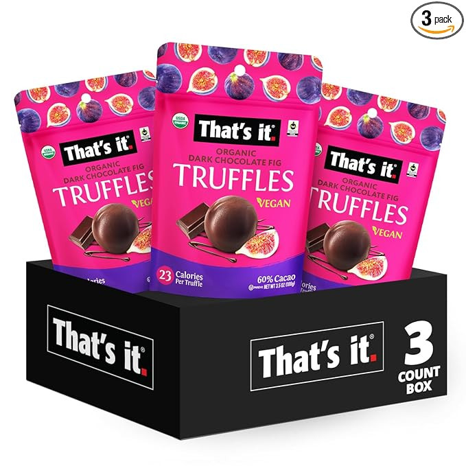 That's it Organic Dark Chocolate & Fig Truffles. 100% Plant-Based, Vegan, Gluten-Free, All Natura... | Amazon (US)