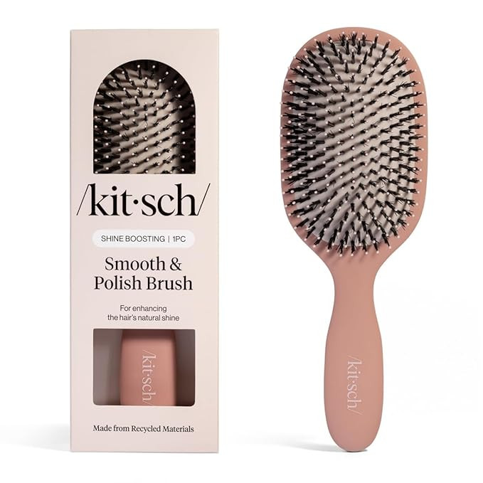 Kitsch Smooth & Polish Brush – Dual Bristle Detangler Brush, Shine & Frizz Control – Vegan Bo... | Amazon (US)
