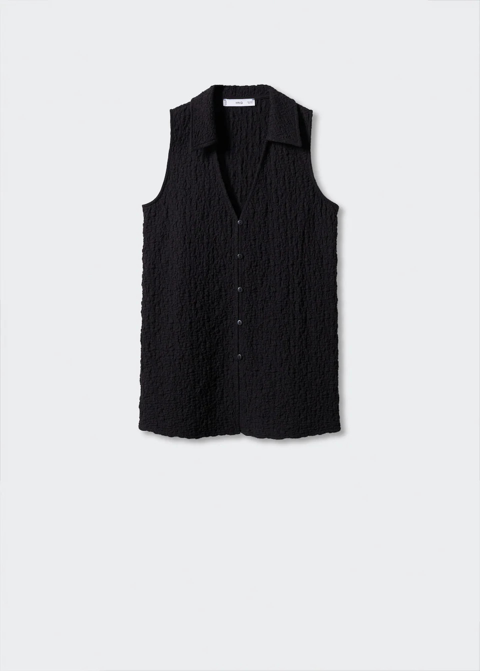 Textured polo neck waistcoat -  Women | Mango United Kingdom | MANGO (UK)