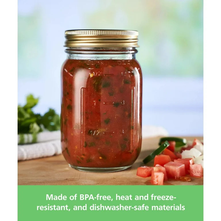 Mainstays Regular Mouth 16 oz Mason Jars 12pk, Pint Canning Jars and Lids, Bulk Glass Jars for Pr... | Walmart (US)