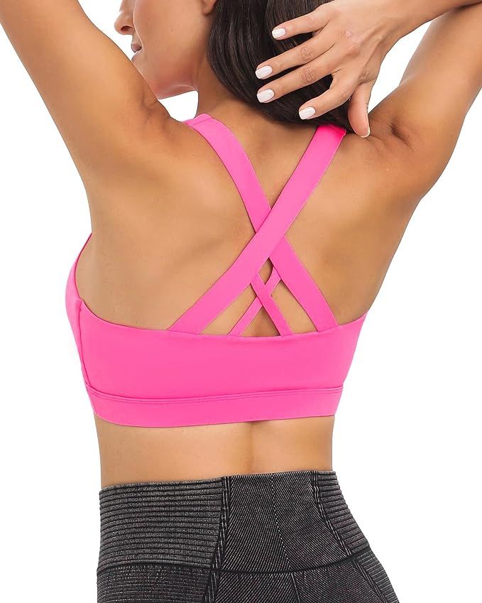 RUNNING GIRL Sports Bra for Women, Criss-Cross Back Padded Strappy Sports Bras Medium Support Yog... | Amazon (US)