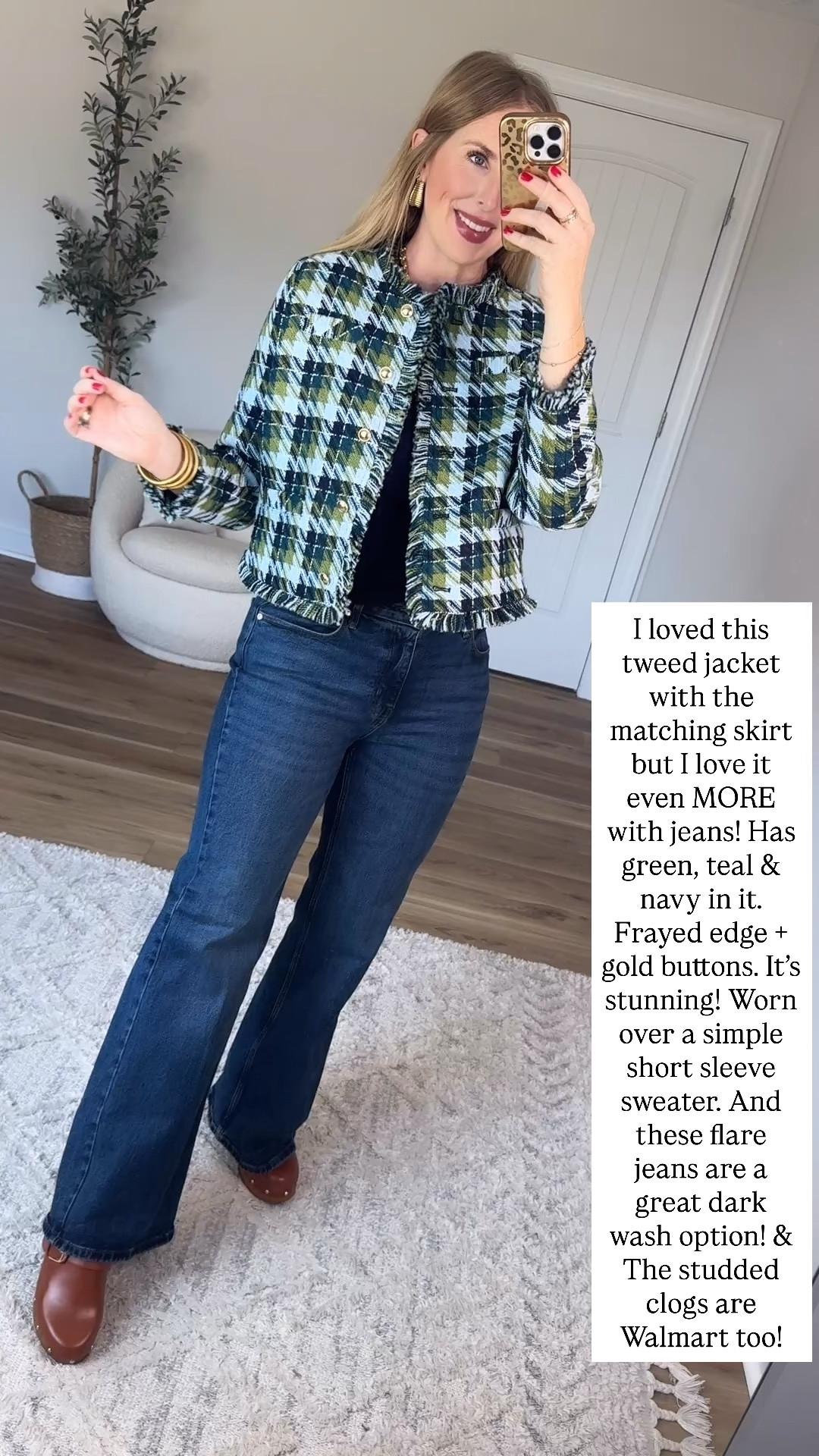 Walmart try on, Walmart outfit, Walmart style, tweed jacket, flare jeans

#LTKgrwm
