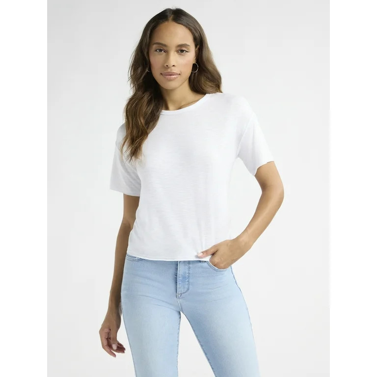 Sofia Jeans Women's Crewneck Tee with Short Sleeves, Sizes XS-XXXL | Walmart (US)