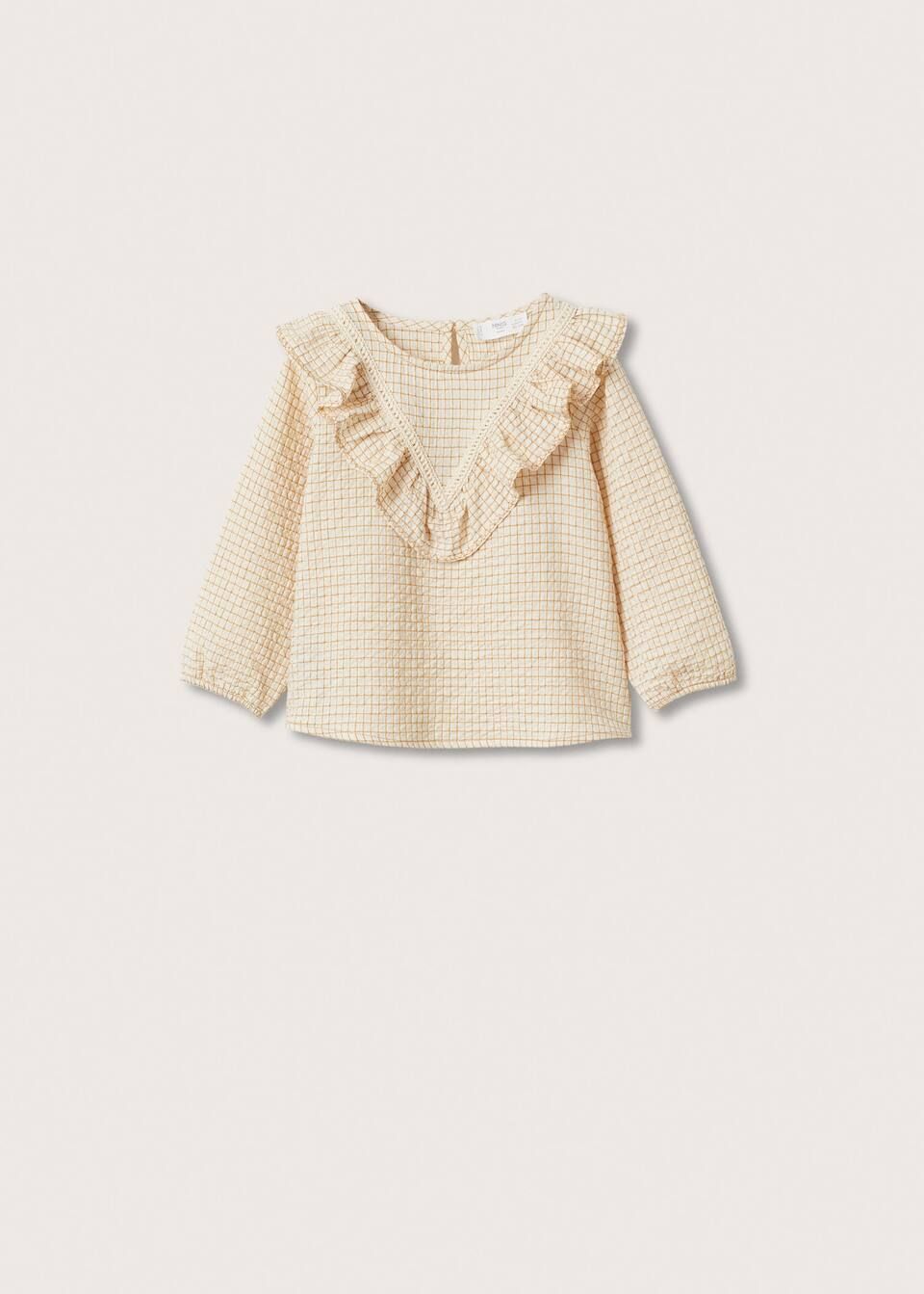 Checked frill blouse | MANGO (US)