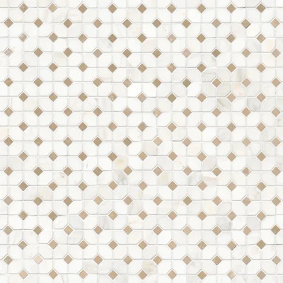 Geometric 13 in. x 13 in. Polished Marble Mosaic Floor and Wall Tile | Perigold