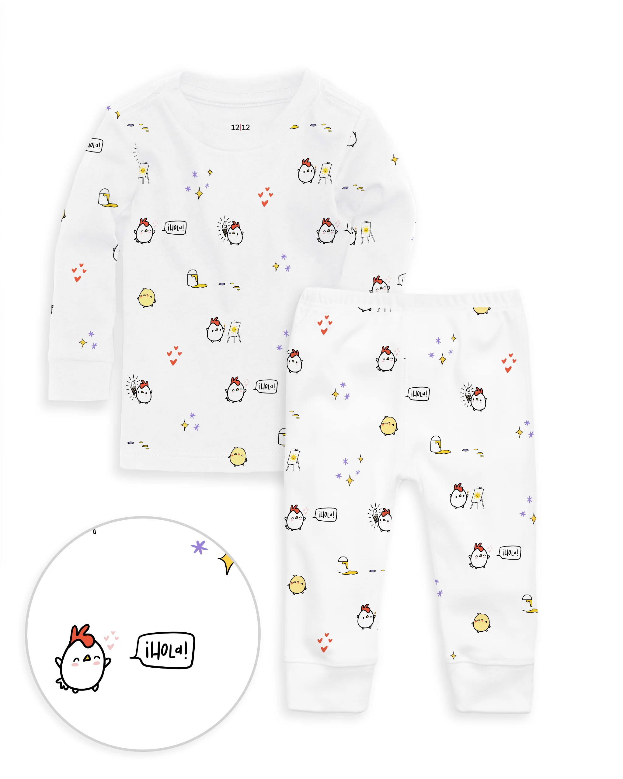 The Organic Long Sleeve Pajama Set [Con Pollo] | 1212
