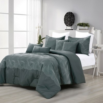 Esca Lena  Fashionable & Luxurious 7pc Comforter Set:1 Comforter, 2 Shams, 2 Cushions, 1 Decorative Pillow, 1 Breakfast Pillow - King | Target