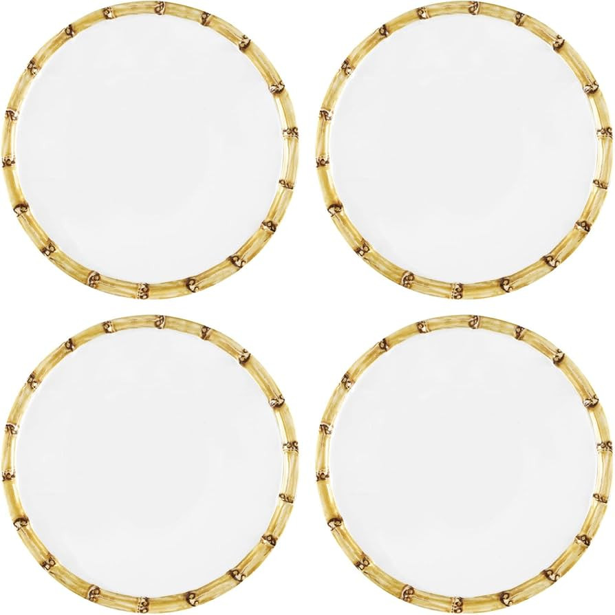 UPware Bamboo Melamine Round Dessert Plates, Small Serving Plates, for Appetizer, Snacks, and Sid... | Amazon (US)