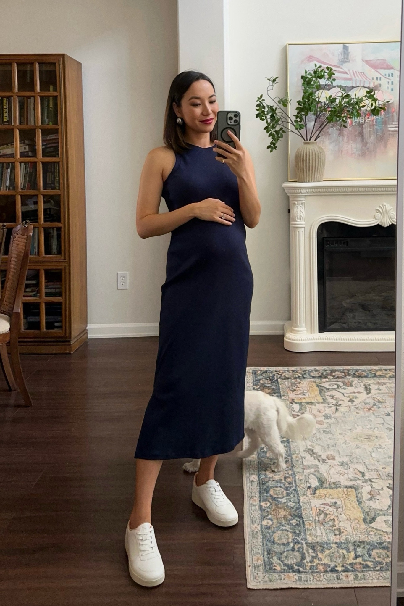 Dress xs but runs big, best only if you can size down one, under $100
Sneakers tts 

Nordstrom / bump-friendly / simple dress / navy dress / white sneakers / minimal style 

#LTKFindsUnder100 #LTKSeasonal #LTKBump