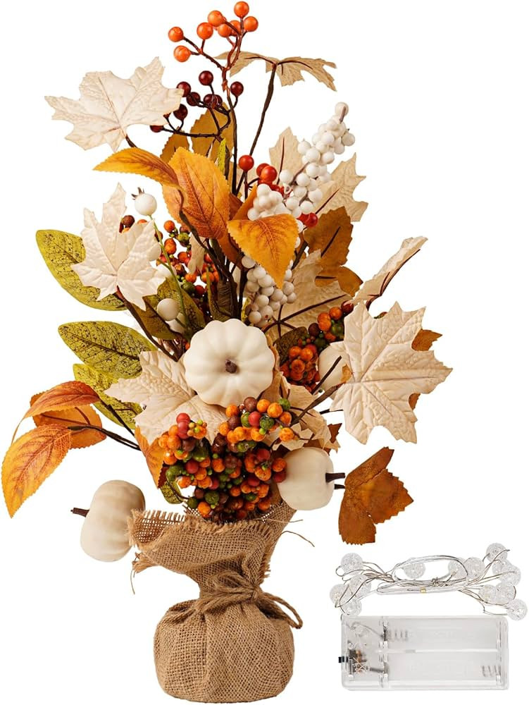 CRCZK Fall Maple Leaf Table Tree Decoration Pumpkin Artificial Tree Decorations for Autumn Party ... | Amazon (US)