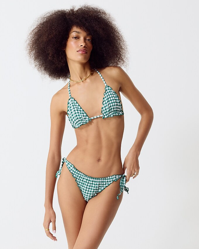 String bikini top in gingham | J. Crew US