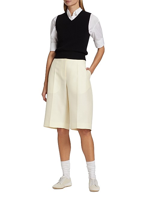 Flash Wool-Blend Satin Shorts | Saks Fifth Avenue