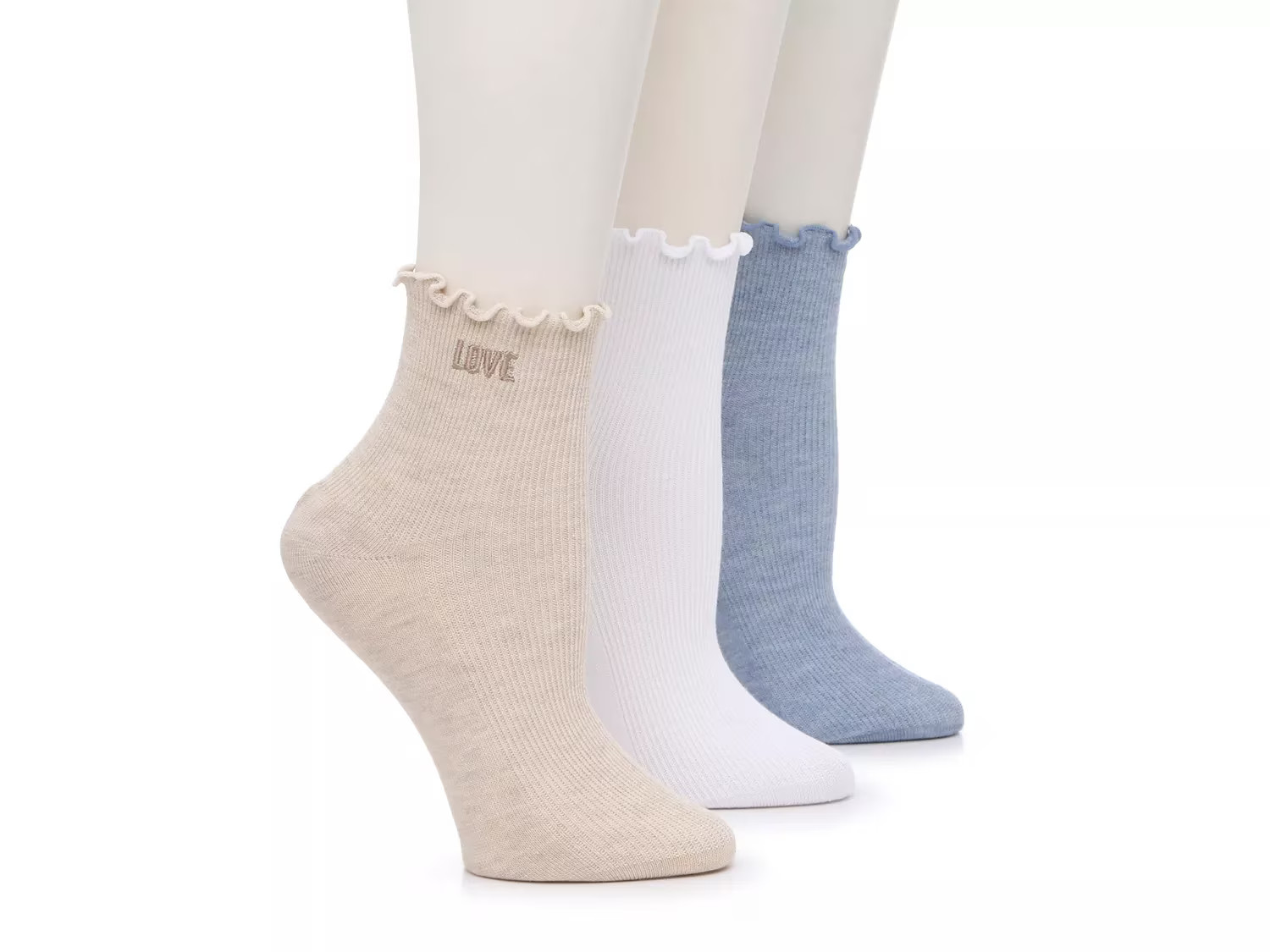 Steve Madden Love Ruffle Women's Crew Socks - 3 Pack | DSW