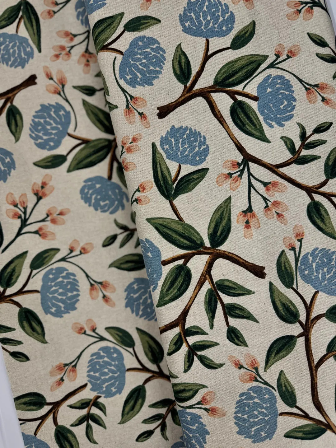 Peonies Cream Canvas Fabric: Wildwood Floral Print by Rifle Paper Co. | Etsy (US)