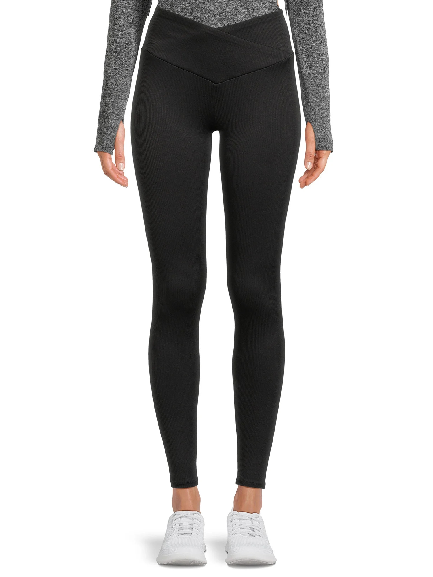 Avia Women’s Ribbed Leggings with Crossover Waistband, 26” Inseam, Sizes XS-XXXL - Walmart.co... | Walmart (US)