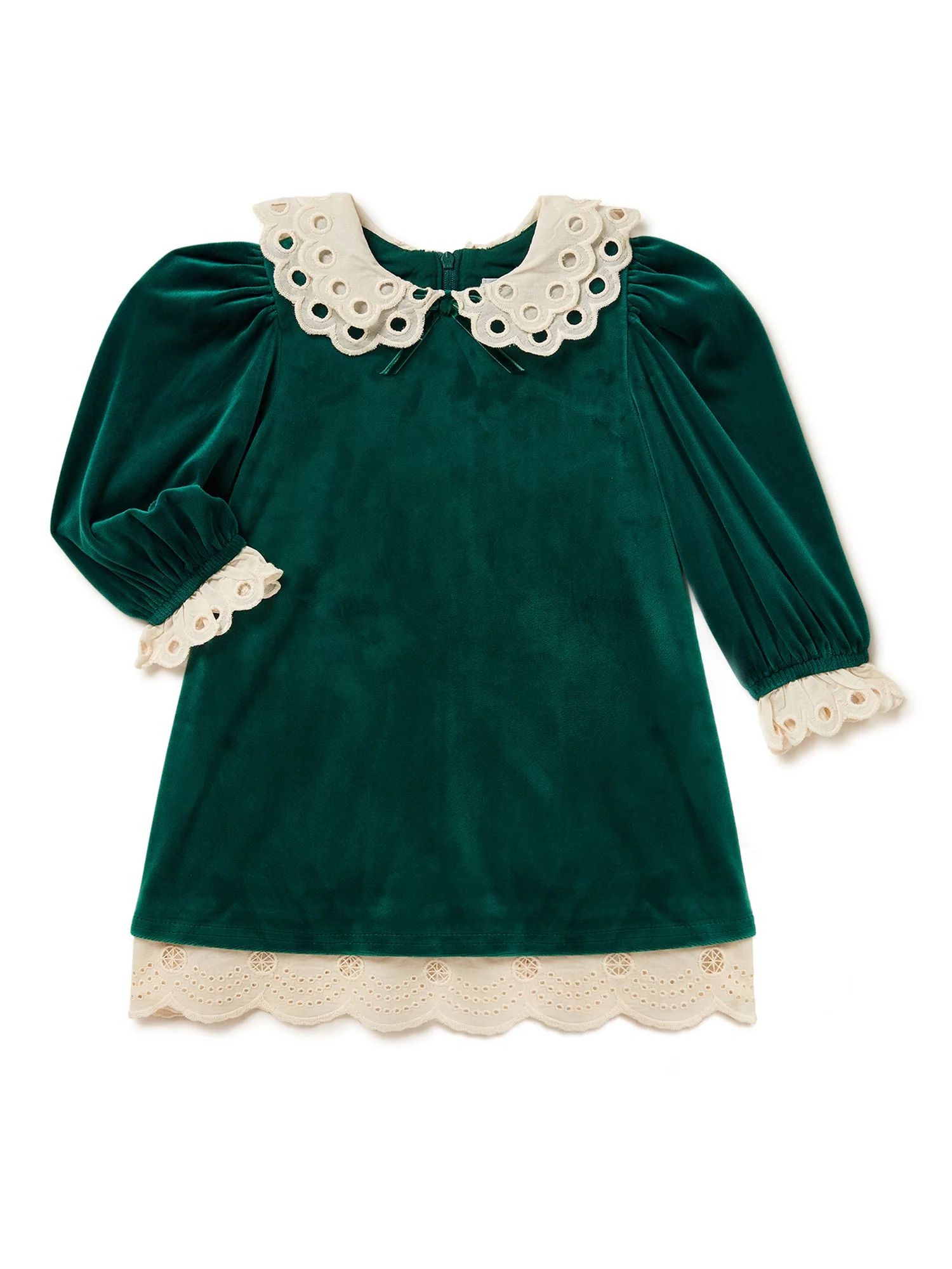 Wonder Nation Toddler Girls Holiday Velour Dress, Sizes 18M-2T - Walmart.com | Walmart (US)