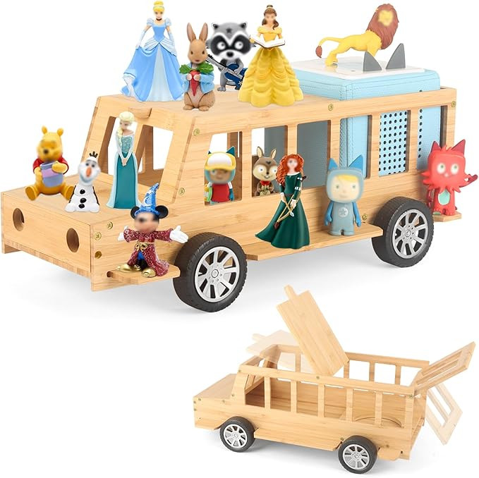 Car for Tonies Box Shelf Storage with 35Pcs DIY Adhesive Metal Plate, Rolling Display & Storage C... | Amazon (US)