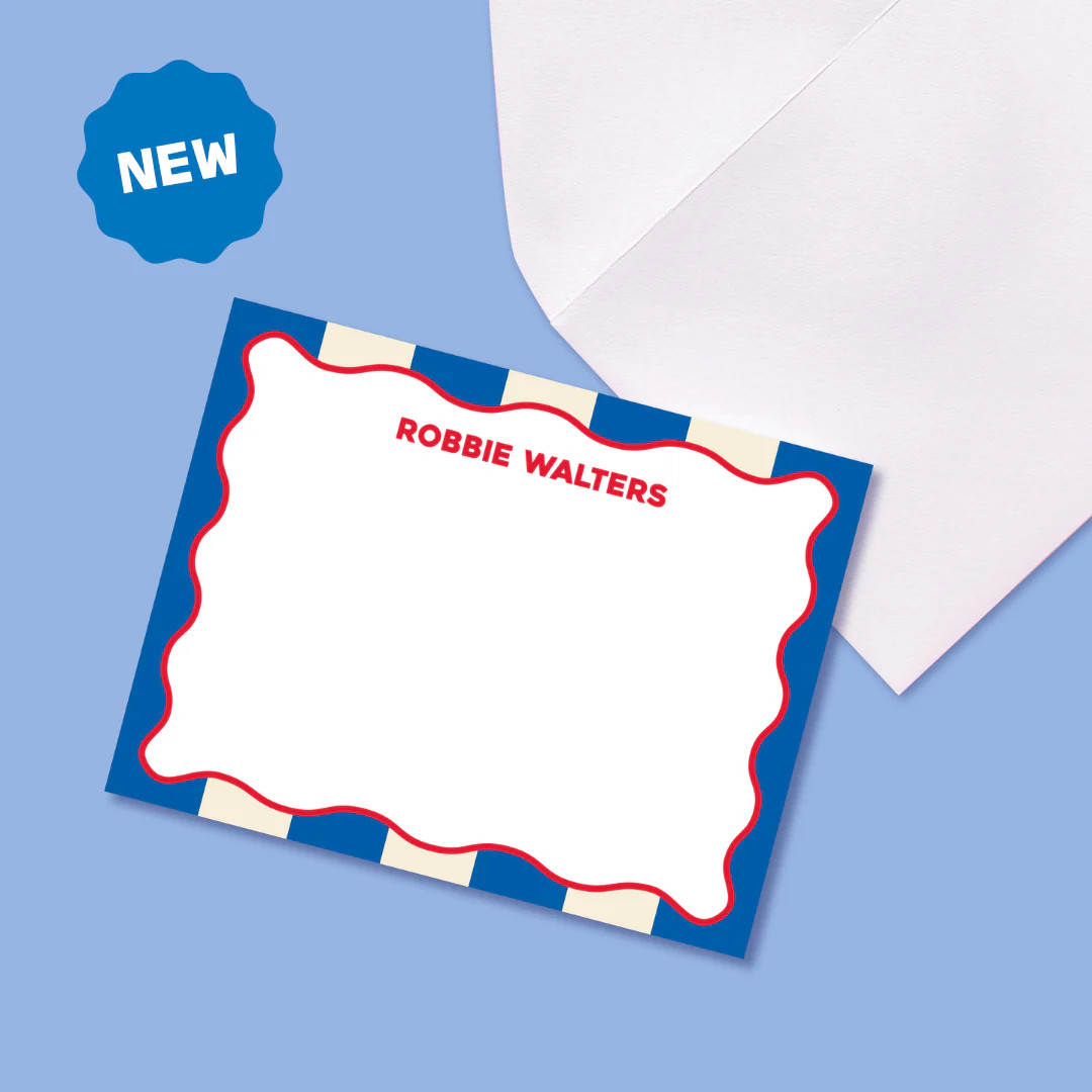 Collegiate Wavy Cabana Stripe Stationery | Joy Creative Shop