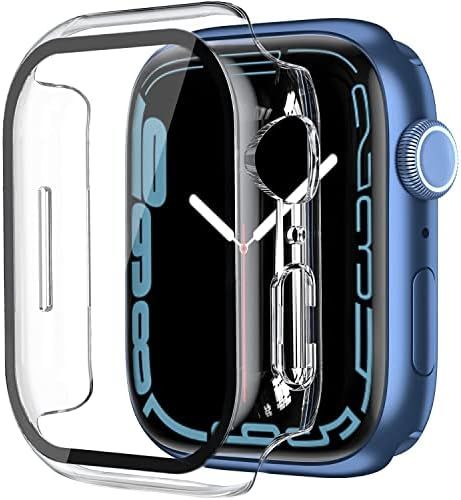 Smiling 2 Pack Case Built in Tempered Glass Screen Protector Compatible with Apple Watch Series 7... | Amazon (US)