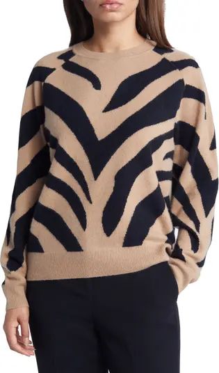 Zebra Stripe Cashmere Sweater | Nordstrom